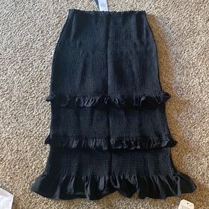 Abercrombie and fitch Black Smocked Midi Skirt- size large